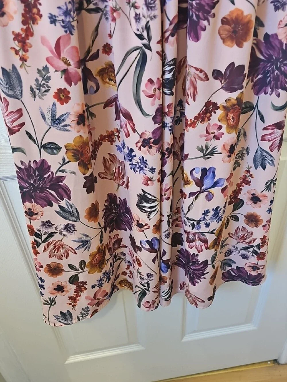 J. Crew Blush Floral Dress with Navy and Mustard Accents